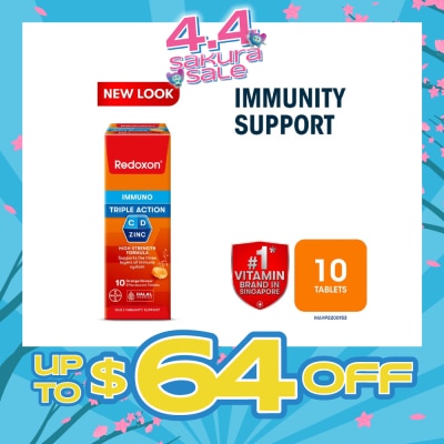 REDOXON - Triple Action Vitamin C, D & Zinc Immunity Effervescent Orange 10s