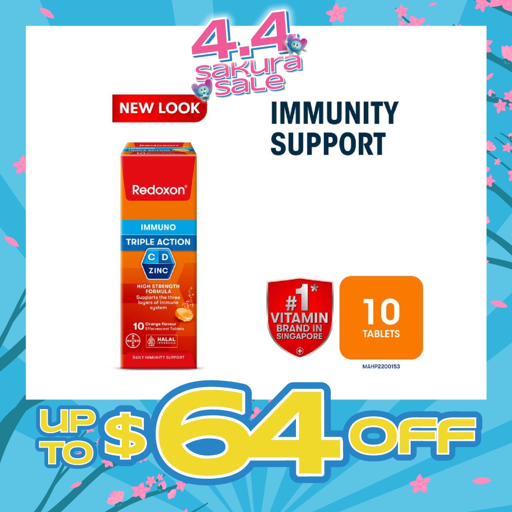 Triple Action Vitamin C, D & Zinc Immunity Effervescent Orange 10s