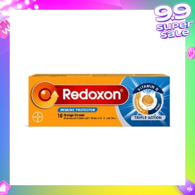 REDOXON Triple Action Vitamin C, D & Zinc Immunity Effervescent Orange 10s