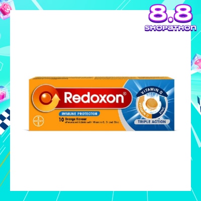 REDOXON Triple Action Vitamin C, D & Zinc Immunity Effervescent Orange 10s