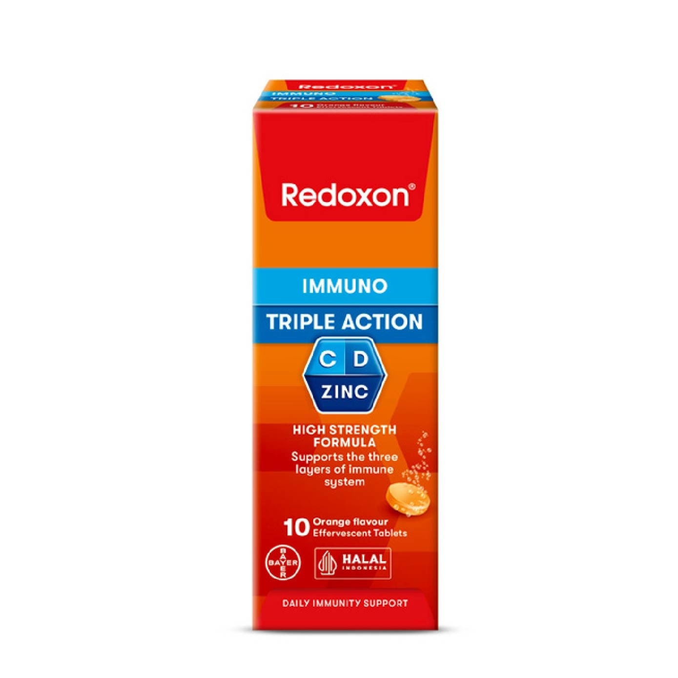 Triple Action Vitamin C, D & Zinc Immunity Effervescent Orange 10s