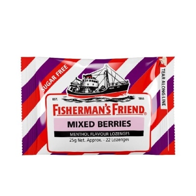 FISHERMAN Lozenges Sugar Free Mixed Berries (Relieves Minor Sore Throat And Cough) 25g