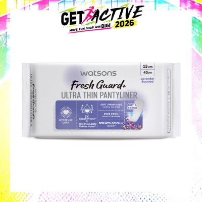 WATSONS - Fresh Guard+ Ultra Thin Pantyliner Lavender Scented 15cm 40s image