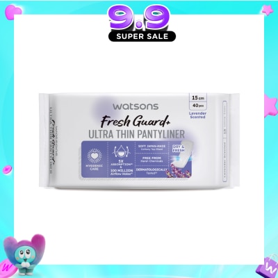 WATSONS - Fresh Guard+ Ultra Thin Pantyliner Lavender Scented 15cm 40s image