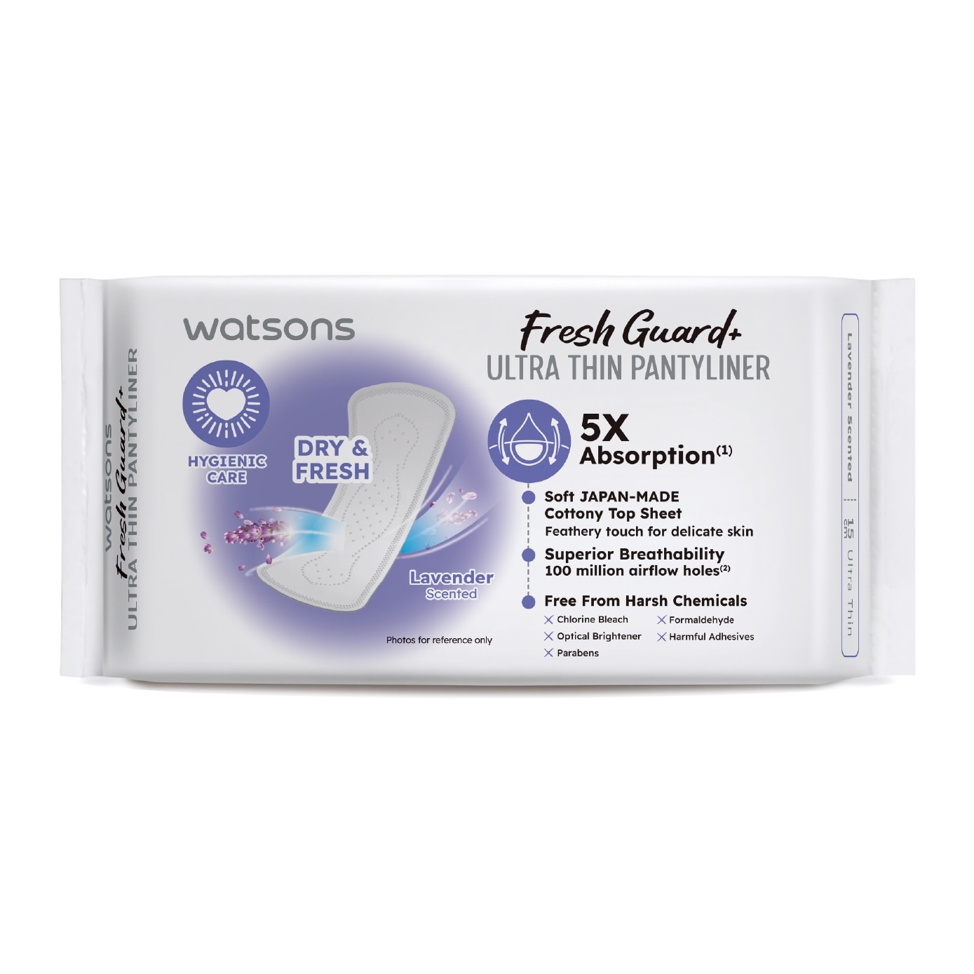Fresh Guard+ Ultra Thin Pantyliner Lavender Scented 15cm 40s