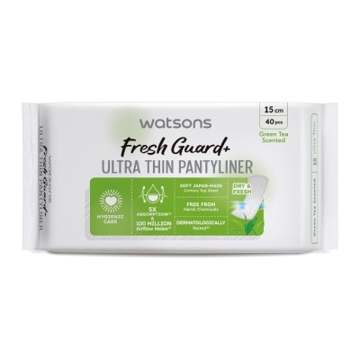 WATSONS - Fresh Guard+ Ultra Thin Pantyliner Green Tea Scented 15cm 40s