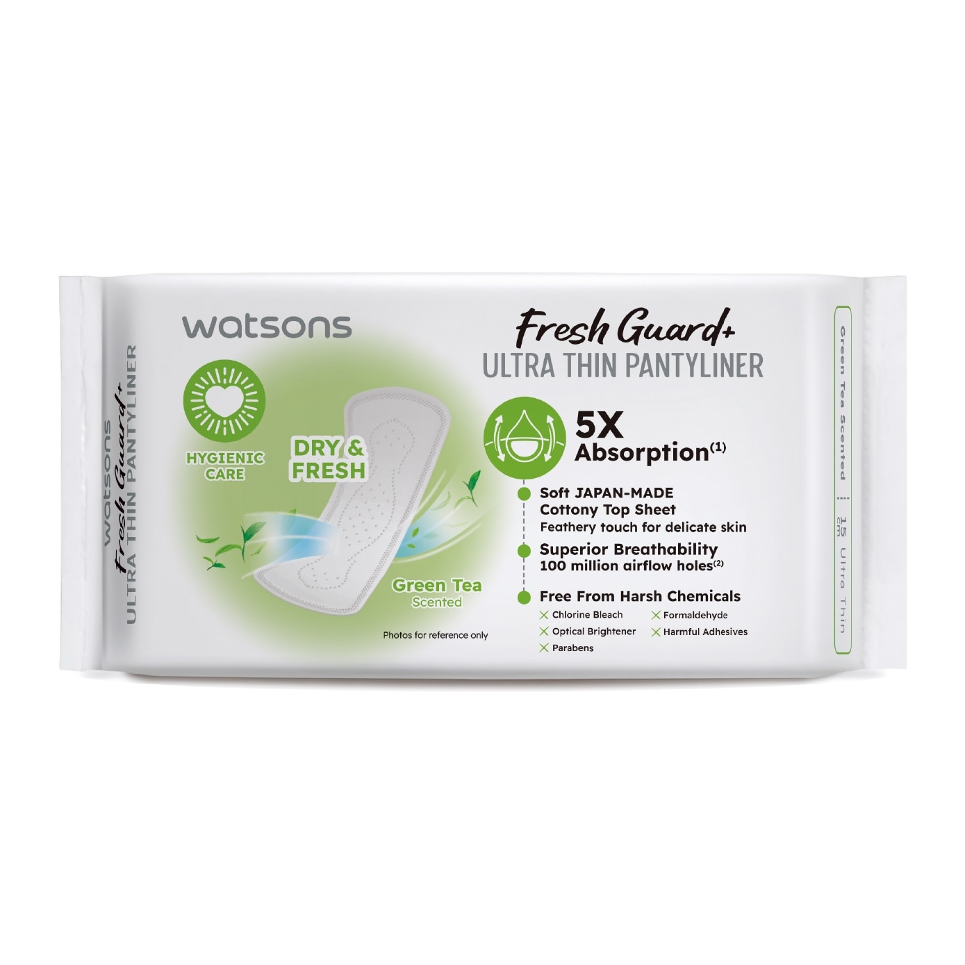 Fresh Guard+ Ultra Thin Pantyliner Green Tea Scented 15cm 40s
