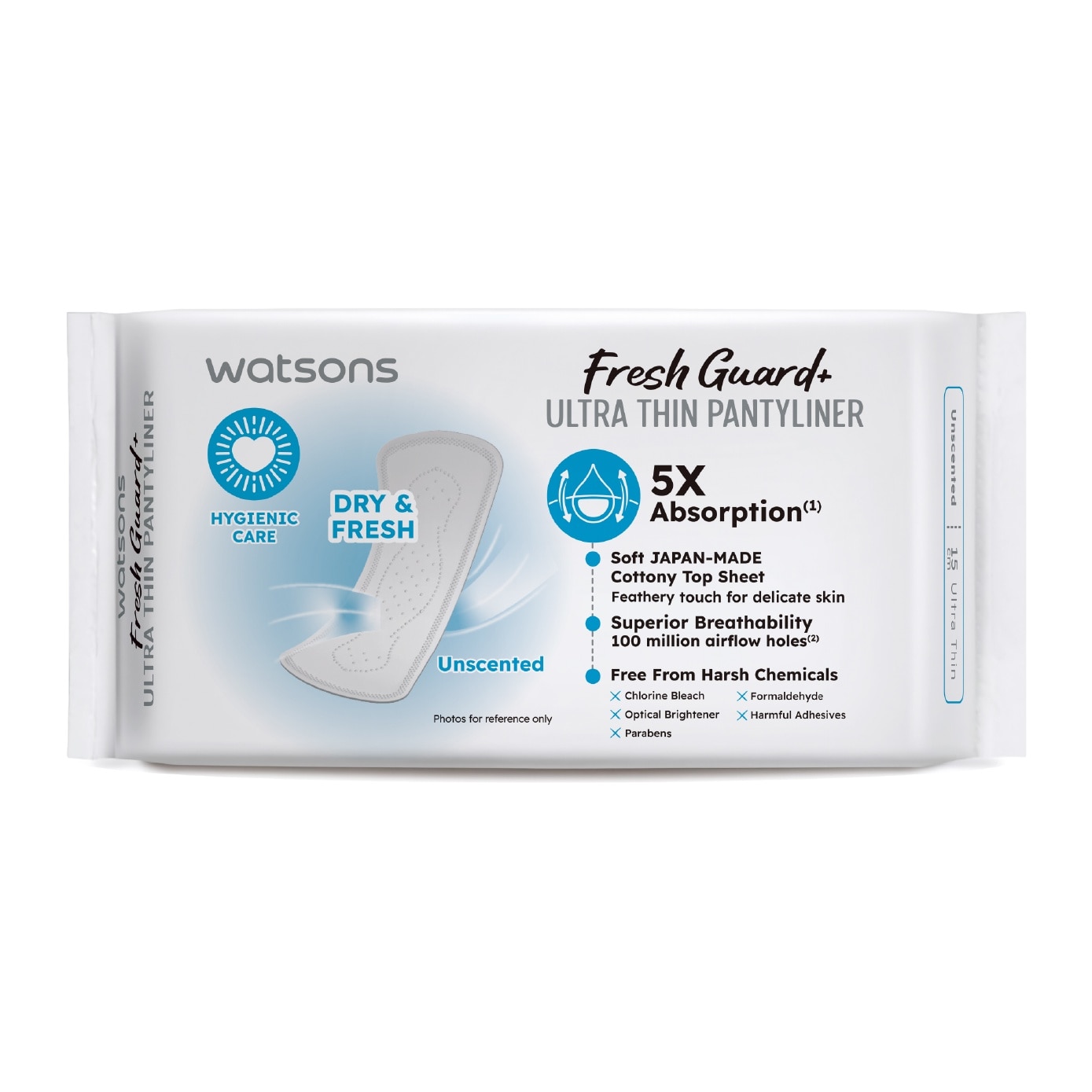 Fresh Guard+ Ultra Thin Pantyliner Unscented 15cm 40s