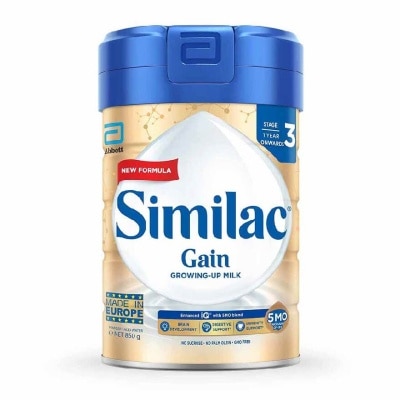 SIMILAC Gain 5Mo Stage 3 Growing Up Baby Milk Powder Formula (1 Year Onwards) 850g