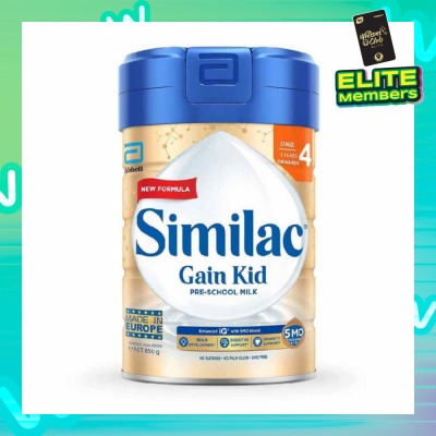 SIMILAC Gain 5Mo Stage 4 Pre School Milk Powder Formula (3 Years Onwards) 850g