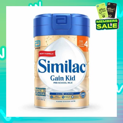SIMILAC Gain 5Mo Stage 4 Pre School Milk Powder Formula (3 Years Onwards) 850g