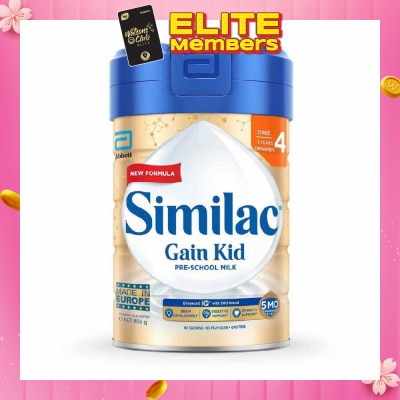 SIMILAC Gain 5Mo Stage 4 Pre School Milk Powder Formula (3 Years Onwards) 850g