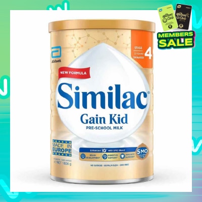 SIMILAC Gain 5Mo Stage 4 Pre School Milk Powder Formula (3 Years Onwards) 1800g (Expiry: Sept`2025)
