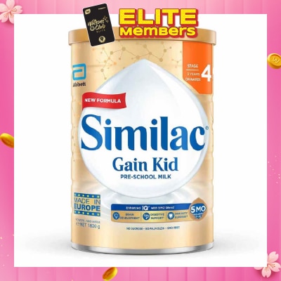 SIMILAC Gain 5Mo Stage 4 Pre School Milk Powder Formula (3 Years Onwards) 1800g
