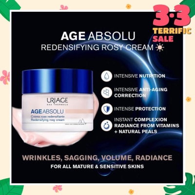 URIAGE Age Absolu Redensifying Rosy Cream (For Firm Skin + Anti Ageing + Anti-Wrinkle + Suitable for All Skin Types) 50ml