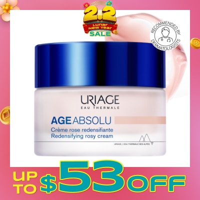 URIAGE Age Absolu Redensifying Rosy Cream (For Firm Skin + Anti Ageing + Anti-Wrinkle + Suitable for All Skin Types) 50ml