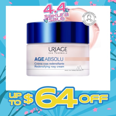 URIAGE - Age Absolu Redensifying Rosy Cream (For Firm Skin + Anti Ageing + Anti-Wrinkle + Suitable for All Skin Types) 50ml