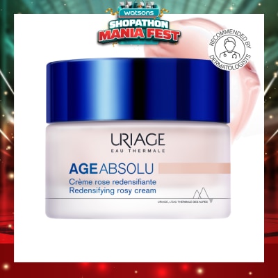 URIAGE - Age Absolu Redensifying Rosy Cream (For Firm Skin + Anti Ageing + Anti-Wrinkle + Suitable for All Skin Types) 50ml
