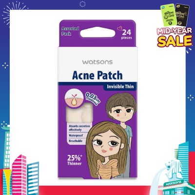 WATSONS Acne Patch Assorted Pack (0.03cm Thickness, Invisible Thin) 24s