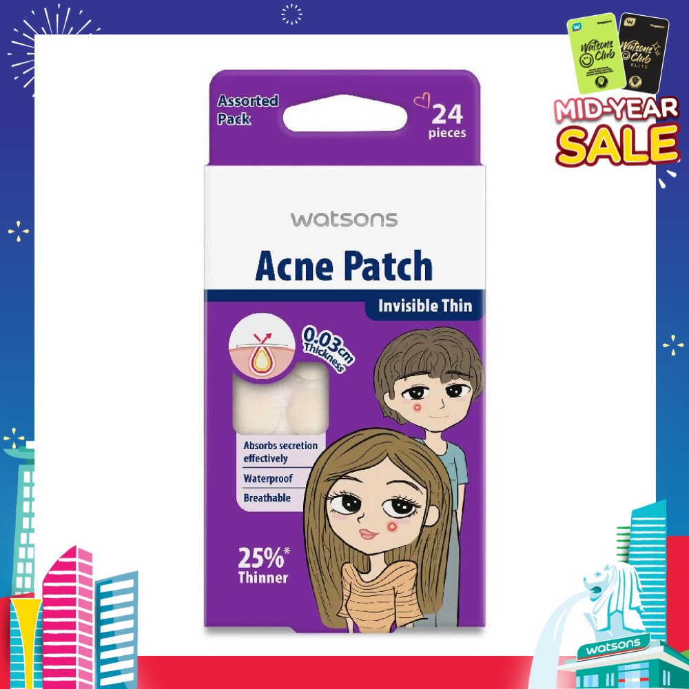 Acne Patch Assorted Pack (0.03cm Thickness, Invisible Thin) 24s
