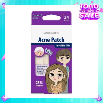 WATSONS Acne Patch Assorted Pack (0.03cm Thickness, Invisible Thin) 24s