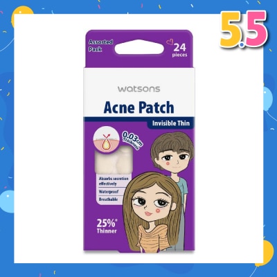WATSONS Acne Patch Assorted Pack (0.03cm Thickness, Invisible Thin) 24s