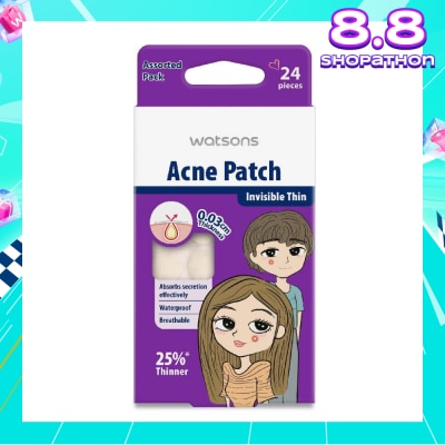 WATSONS Acne Patch Assorted Pack (0.03cm Thickness, Invisible Thin) 24s