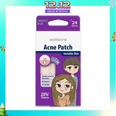 WATSONS Acne Patch Assorted Pack (0.03cm Thickness, Invisible Thin) 24s