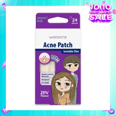 WATSONS Acne Patch Assorted Pack (0.03cm Thickness, Invisible Thin) 24s