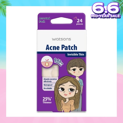 WATSONS Acne Patch Assorted Pack (0.03cm Thickness, Invisible Thin) 24s