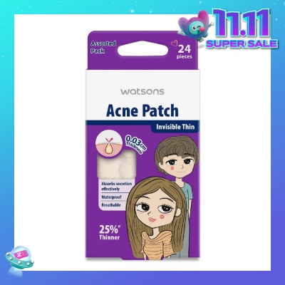 WATSONS Acne Patch Assorted Pack (0.03cm Thickness, Invisible Thin) 24s