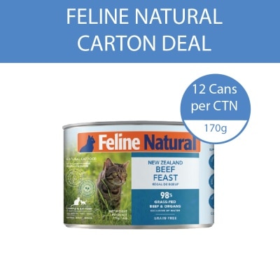FELINE NATURAL - Beef Canned Cat Food 170g x 12s (Per Carton)