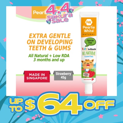 PEARLIE WHITE® - All Natural Enamel Safe Kids' Toothpaste Fluoride Free 45g