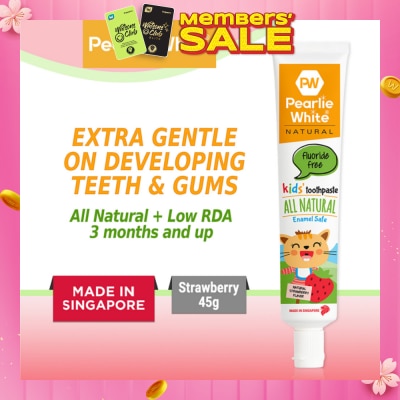PEARLIE WHITE® All Natural Enamel Safe Kids' Toothpaste Fluoride Free 45g