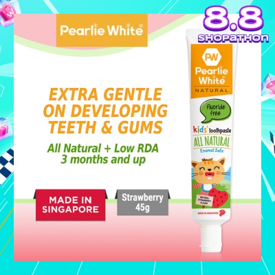 PEARLIE WHITE® All Natural Enamel Safe Kids' Toothpaste Fluoride Free 45g