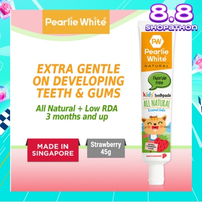 PEARLIE WHITE® All Natural Enamel Safe Kids' Toothpaste Fluoride Free 45g