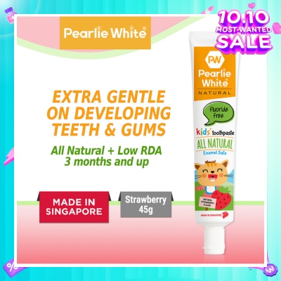 PEARLIE WHITE® All Natural Enamel Safe Kids' Toothpaste Fluoride Free 45g