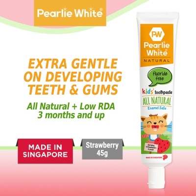 PEARLIE WHITE® All Natural Enamel Safe Kids' Toothpaste Fluoride Free 45g