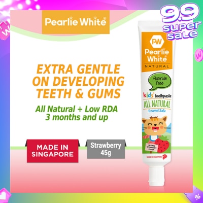 PEARLIE WHITE® All Natural Enamel Safe Kids' Toothpaste Fluoride Free 45g