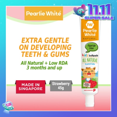 PEARLIE WHITE® All Natural Enamel Safe Kids' Toothpaste Fluoride Free 45g