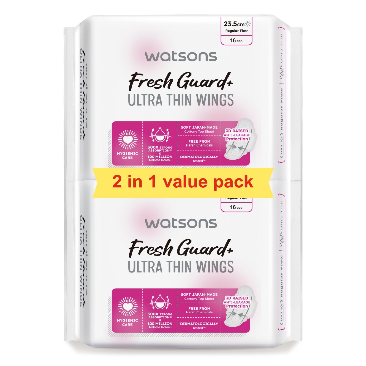 Fresh Guard+ Ultra Thin Wings Sanitary Pad 23.5cm TwinPack 16s x 2