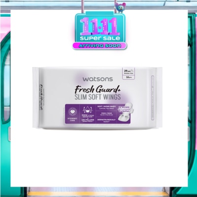 WATSONS Fresh Guard+ Slim Soft Wings Sanitary Pad 29cm 18s image