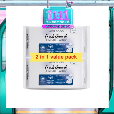 WATSONS Fresh Guard+ Slim Soft Wings Sanitary Pad 36cm TwinPack 8s x 2 image