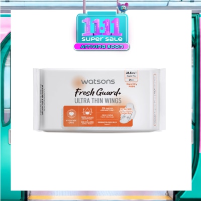 WATSONS Fresh Guard+ Ultra Thin Wings Sanitary Pad 23.5cm 24s image