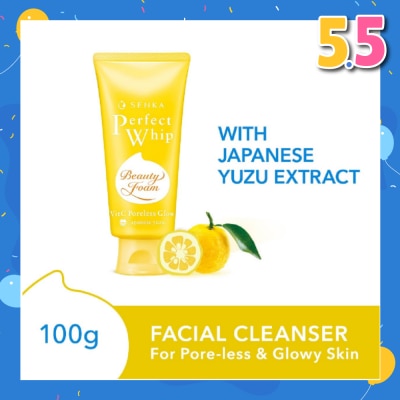 SENKA Perfect Whip Vitamin-C Poreless Glow (Reduce Visible Blackheads + Brightens Skin) 100g