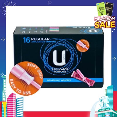 KOTEX U Applicator Tampon Regular Individually Packed 16s