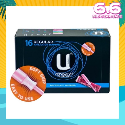 KOTEX U Applicator Tampon Regular Individually Packed 16s