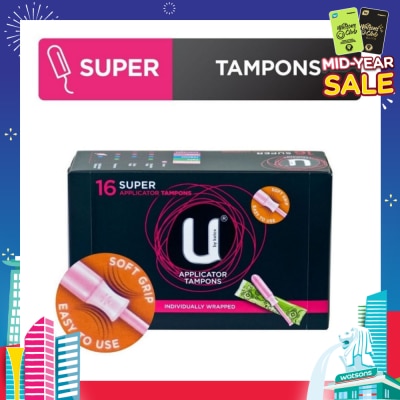 KOTEX U Applicator Tampon Super Individually Packed 16s