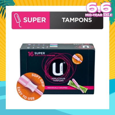 KOTEX U Applicator Tampon Super Individually Packed 16s