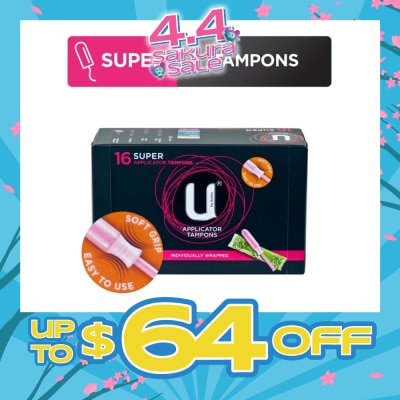 KOTEX - U Applicator Tampon Super Individually Packed 16s